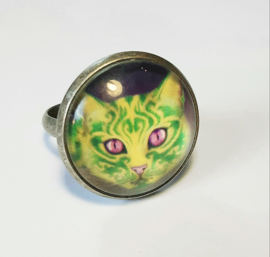 Anello cabochon gatto ORNAMENTA