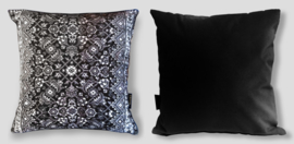 Black-grey-white velvet cushion cover KING SNAKE