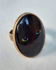 Cabochonring kat DARK BEAUTY