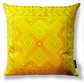 Yellow velvet cushion cover DAFFODIL