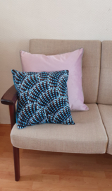 Housse Coussin velours Bleu PLUMES DE GEAI DES CHÊNES 2