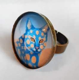 Bague cabochon chat SAND CAT