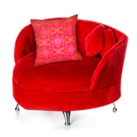Red velvet cushion cover SCARLET