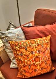 Housse coussin velours Orange LIS TIGRÉ