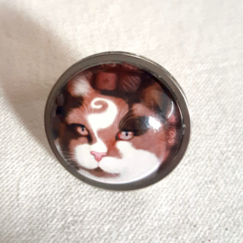 Cabochon-Ring Katze CHOCO PRINCE2