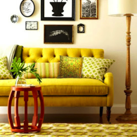 Yellow velvet cushion cover GOLDEN RAIN