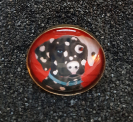 Cabochon ring dog PONGO