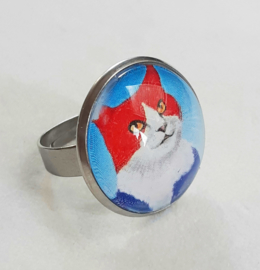 Anello cabochon gatto KING CAT