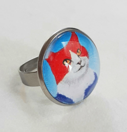 Cabochon-Ring Katze KING CAT
