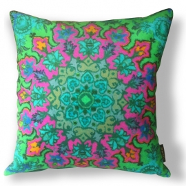 Green velvet cushion cover JUNGLE