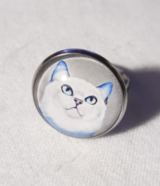 Cabochon-Ring Katze ADONIS