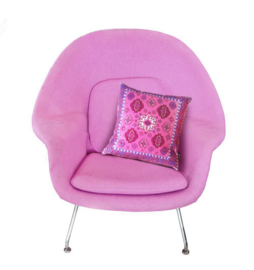 Pink velvet cushion cover PEONY