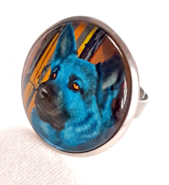 Cabochon-Ring Hund AZURO