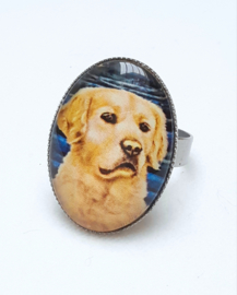 Cabochonring hund DIORA