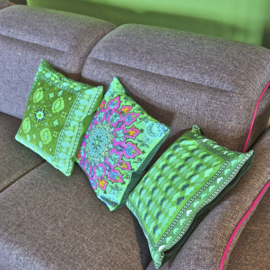 Green velvet cushion cover EMARALD