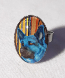 Cabochonring hond AZURO