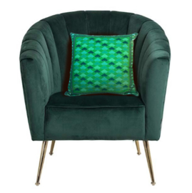 Housse coussin velours Verte JADE