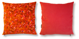 Red velvet cushion cover POPPY