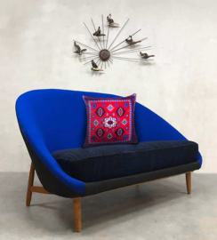 Cuscino Rosso Blu in velluto fodera per cuscino  RUBINO