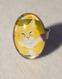 Cabochon-Ring Katze EASTER CAT