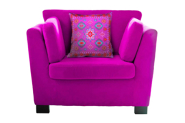 Housse coussin velours Violette TRÈFLE