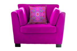 Purple velvet cushion cover CLOVER