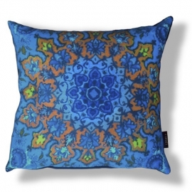 Housse coussin velours Bleu INDIGO