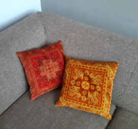 Housse coussin velours rouge CORNALINE