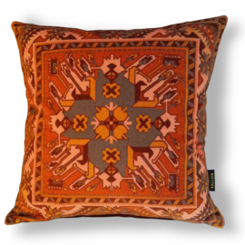 Orange velvet cushion cover TERRACOTA