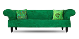 Housse coussin velours Verte PRINTEMPS