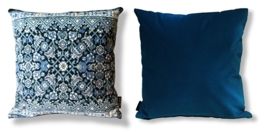 Housse coussin velours Bleu AGATE BLEUE