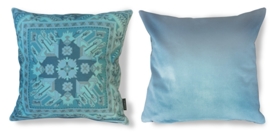 Turquoise velvet cushion cover GLACIER