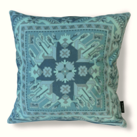 Turquoise velvet cushion cover GLACIER