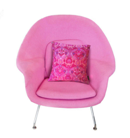 Pink velvet cushion cover CHERRY BLOSSOM