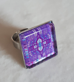 Cabochon ring AMETHYST purple