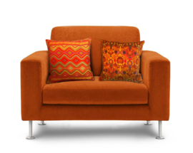 Orange velvet cushion cover TIGER LILY