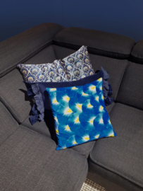 Housse Coussin velours Bleu IRIS