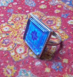 Anello cabochon BLU REALE blu