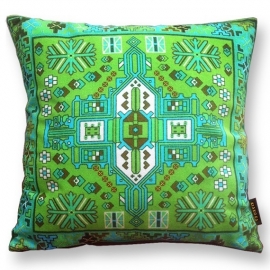 Green velvet cushion cover TOURMALINE