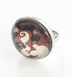 Cabochon-Ring Katze CHOCO PRINCE2