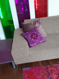 Purple velvet cushion cover EGGPLANT