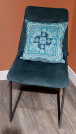 Turquoise velvet cushion cover GLACIER