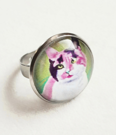 	 Cabochonring katt MAYSA