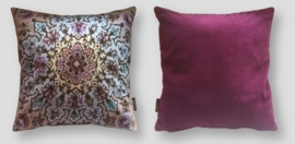 Natural velvet cushion cover WINTER GARDEN