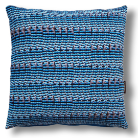 Coussin déco velours Bleu PLUMES DE GEAI DES CHÊNES