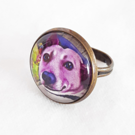 Cabochonring hond FAFFIE