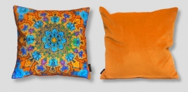 Orange velvet cushion cover MARIGOLD
