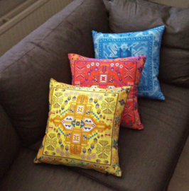 Yellow velvet cushion cover COLESEED