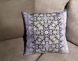 Natural velvet cushion cover SILVER HERB