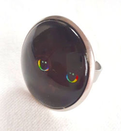 Anello cabochon gatto DARK BEAUTY